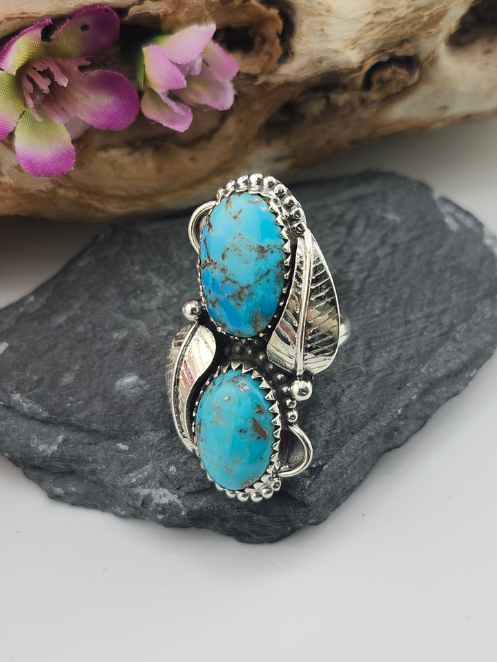 Blue Kingman Turquoise Ring Size 6