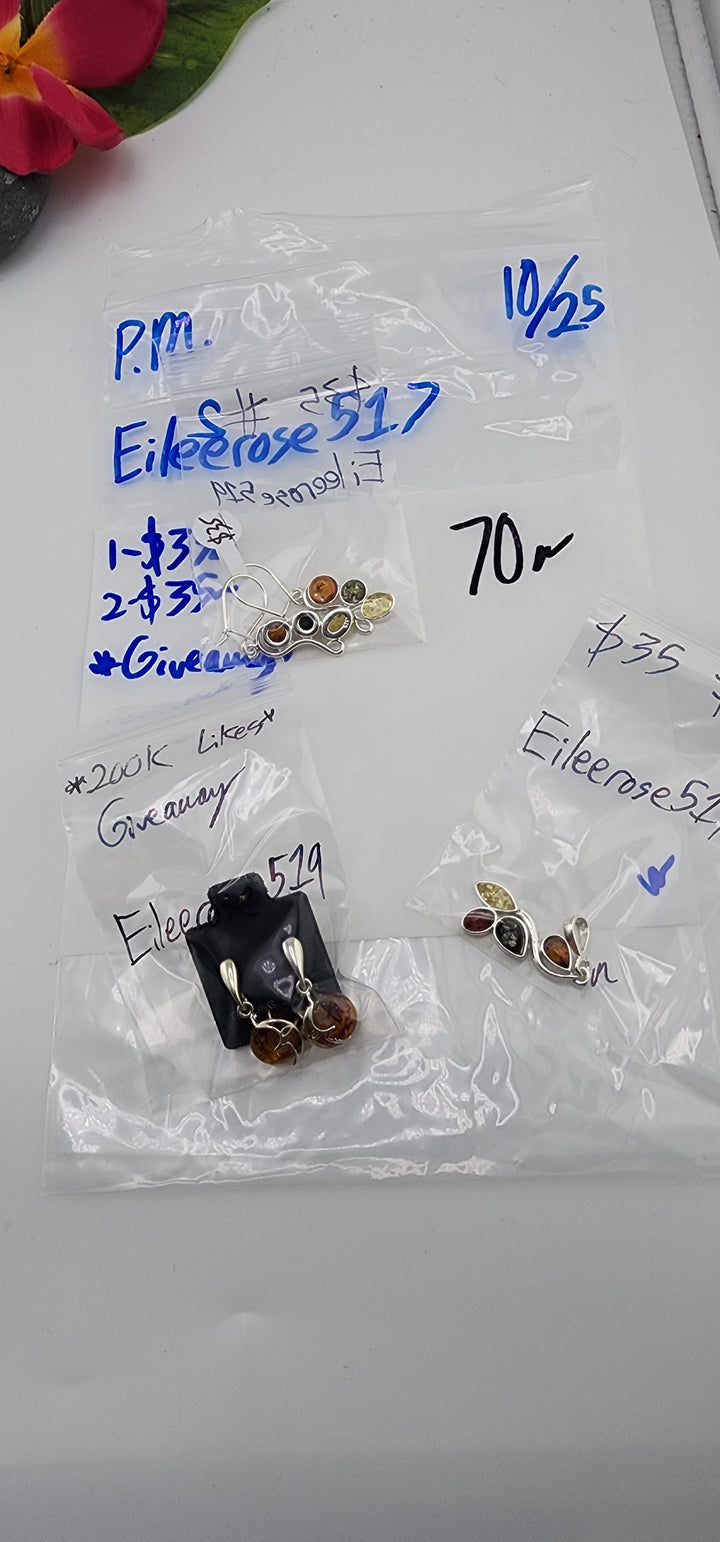 PM SHOW 48HR - RESERVED FOR: Eileerose517 - 10/25/2025 FL tiktok Live Show - 3 Sterling Silver Items