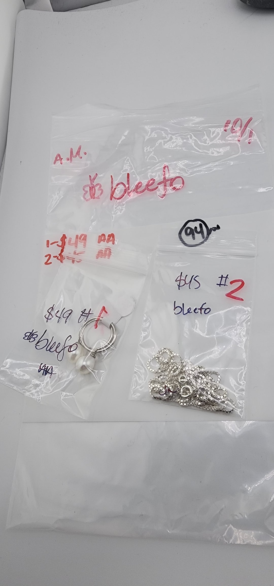 AM SHOW 48HR RESERVED FOR:  🦋bleefo- 10/1/2025 FL tiktok Live Show -2 Sterling Silver Items