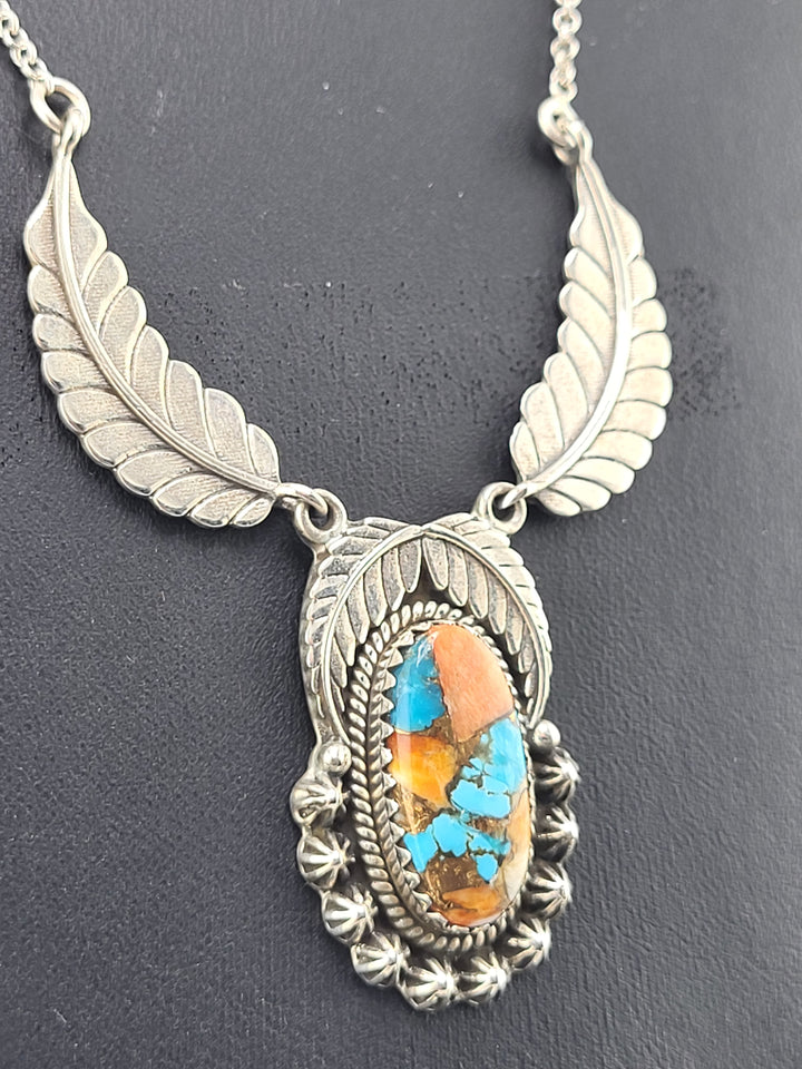 Spiny Oyster Copper Turquoise 18" Necklace