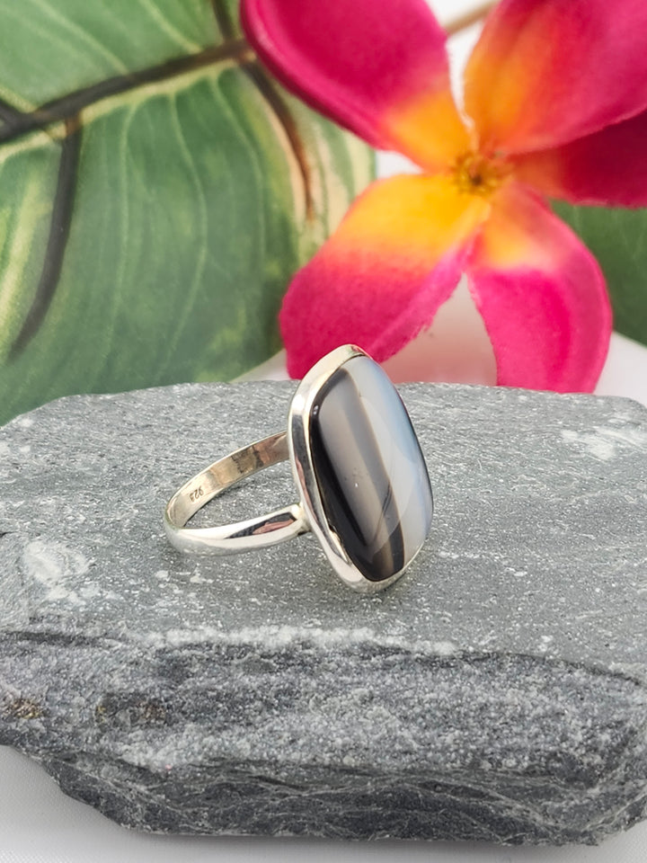 Banded Agate Ring Size 9.5