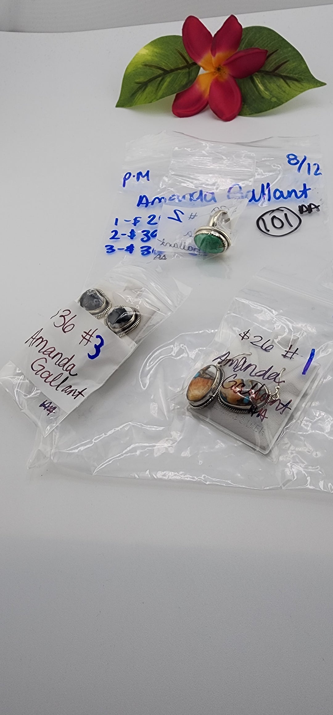 PM SHOW 48HR - RESERVED FOR:  Amanda Gallant - 8/12/2025 FL tiktok Live Show - 3 Sterling Silver Items