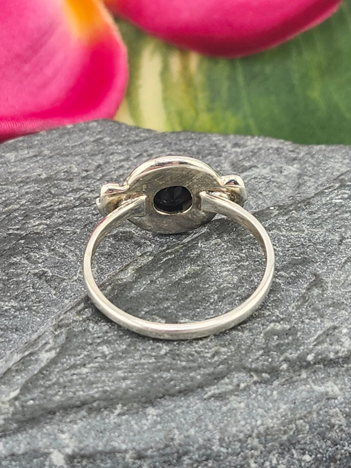 Black Onyx and 925 Sterling Silver Ring - Size 6.25