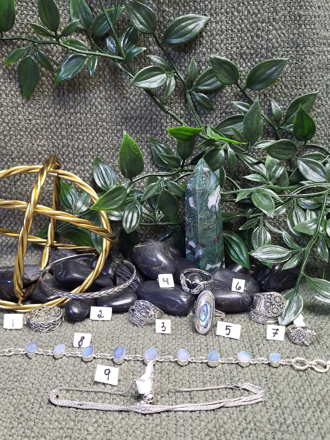 RESERVED FOR: Just em 8/23/24- 9 Sterling Silver Items