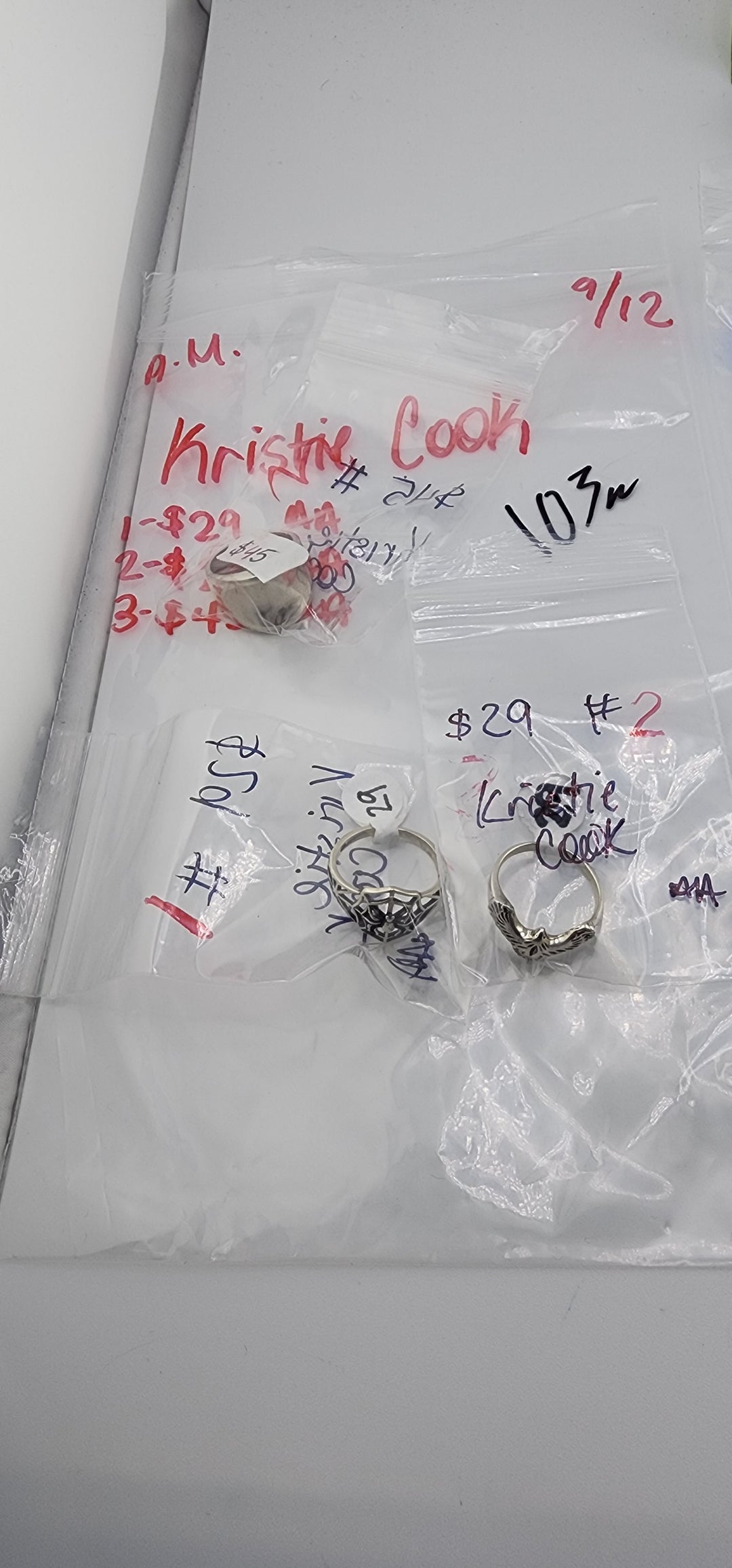 AM SHOW 48HR - RESERVED FOR: Kristie Cook - 9/12/2025 FL tiktok Live Show - 3 Sterling Silver Items