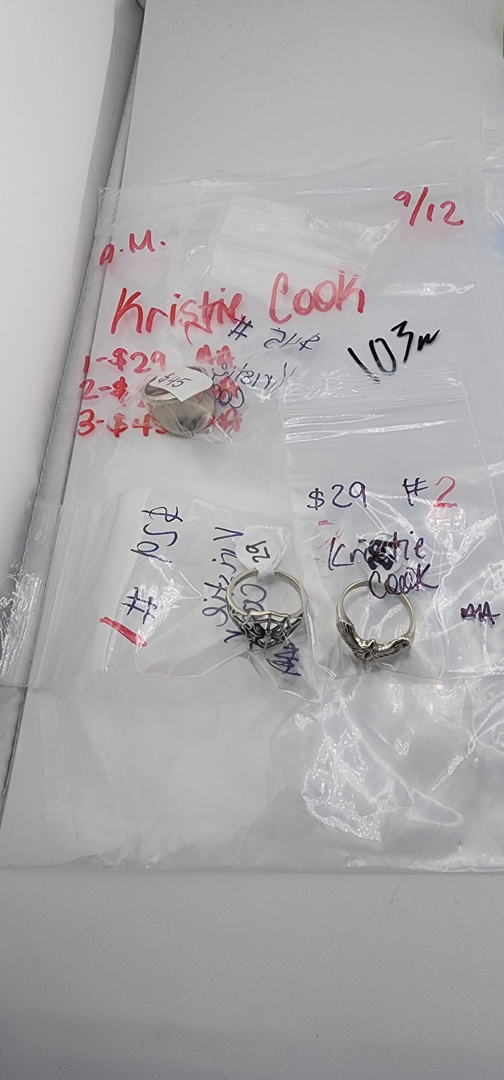 AM SHOW 48HR - RESERVED FOR: Kristie Cook - 9/12/2025 FL tiktok Live Show - 3 Sterling Silver Items