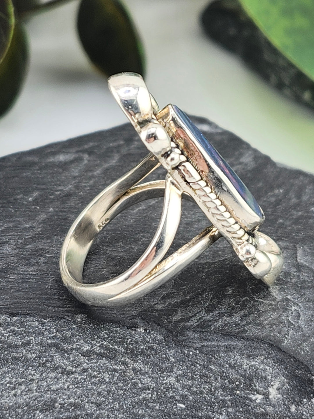 Australian Opal Doublet and 925 Sterling Silver Ring - Size 5.25