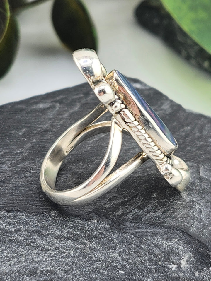 Australian Opal Doublet and 925 Sterling Silver Ring - Size 5.25