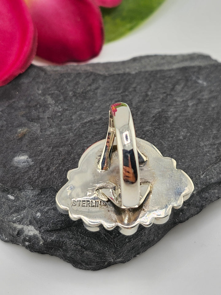 Queen Conch & Turquoise Ring Size 8