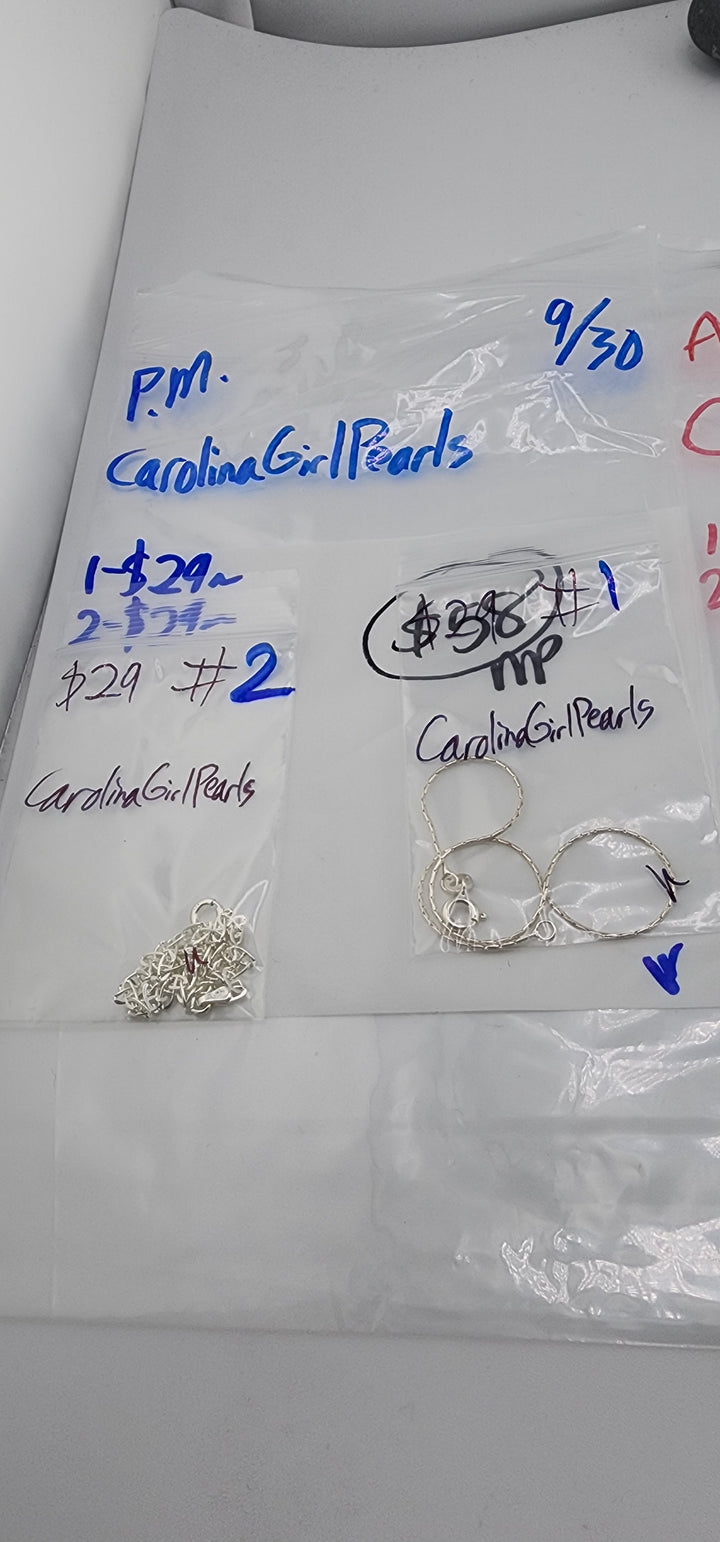 AM SHOW 48HR RESERVED FOR: CarolinaGirlPearls - 9/30/2025 FL tiktok Live Show - 2 Sterling Silver Items