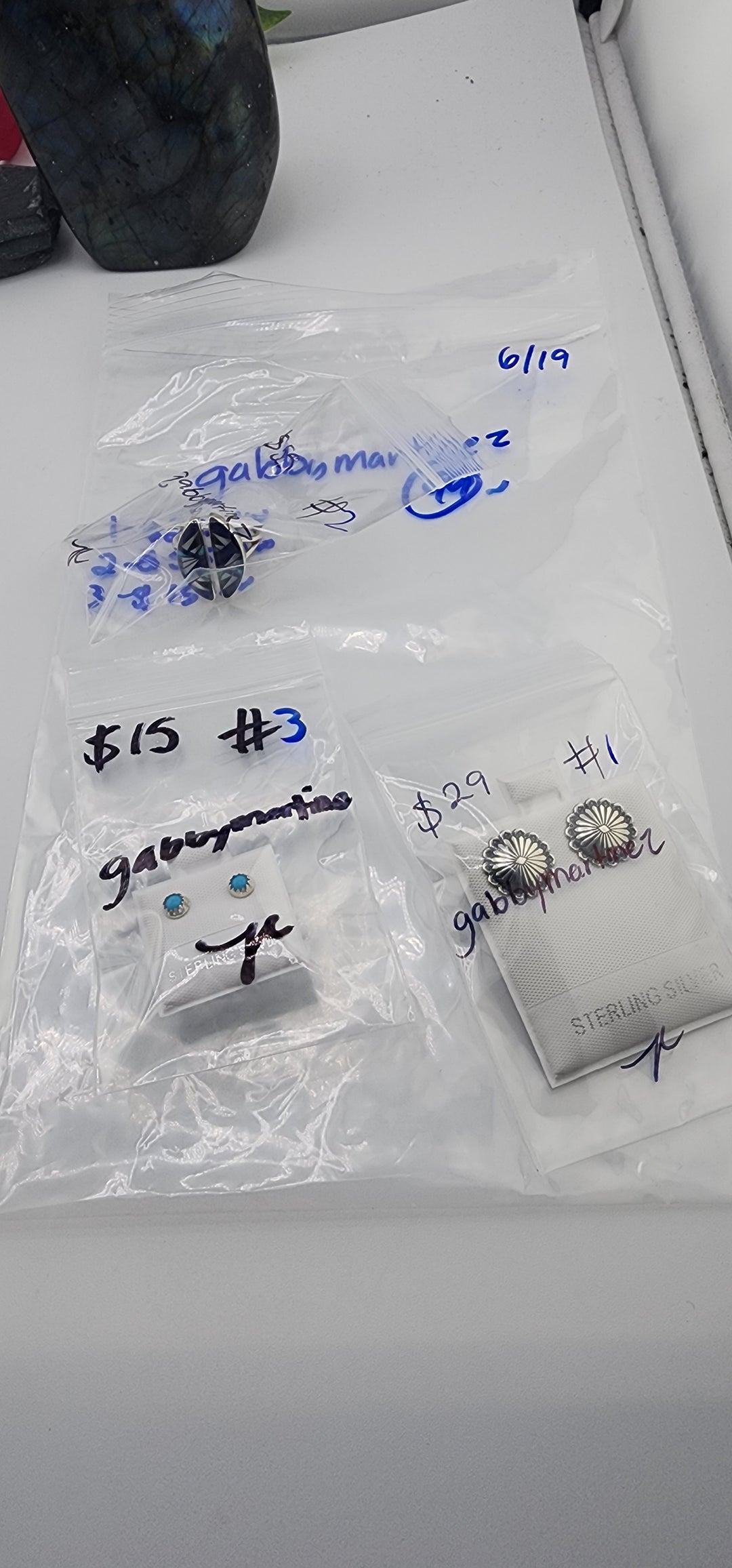 48HR - RESERVED FOR: gabbymartinez- 6/19/2025 FL tiktok Live Show - 3 Sterling Silver Items