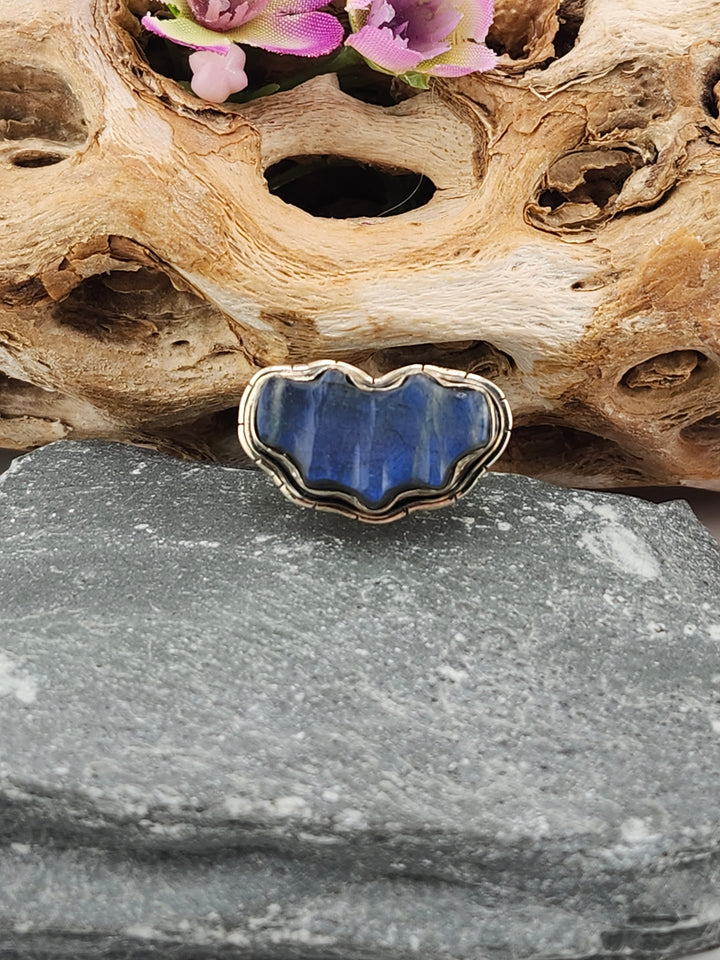 Blue Labradorite Bat Ring Size 6