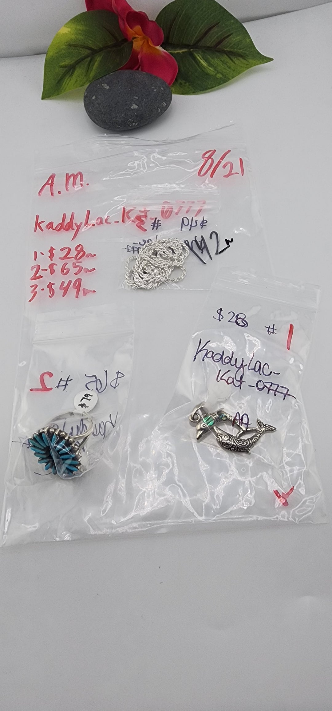 AM SHOW 48HR - RESERVED FOR: kaddyLac_kat_0777  - 8/21/2025 FL tiktok Live Show - 3 Sterling Silver Items