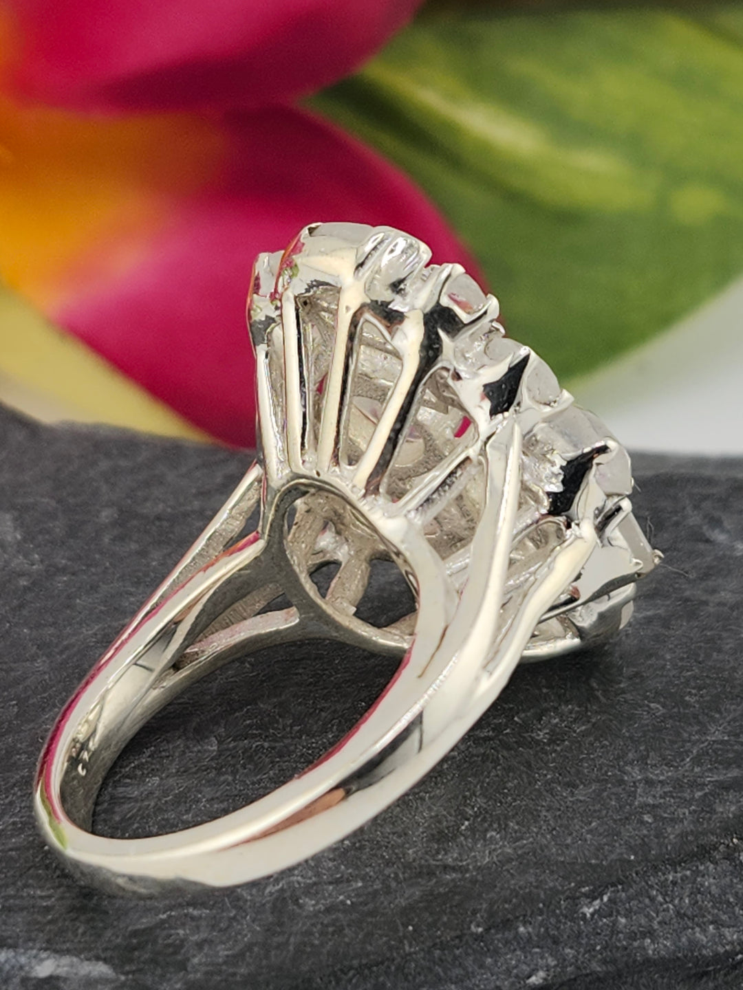 Cluster Moonstone Ring Size 8