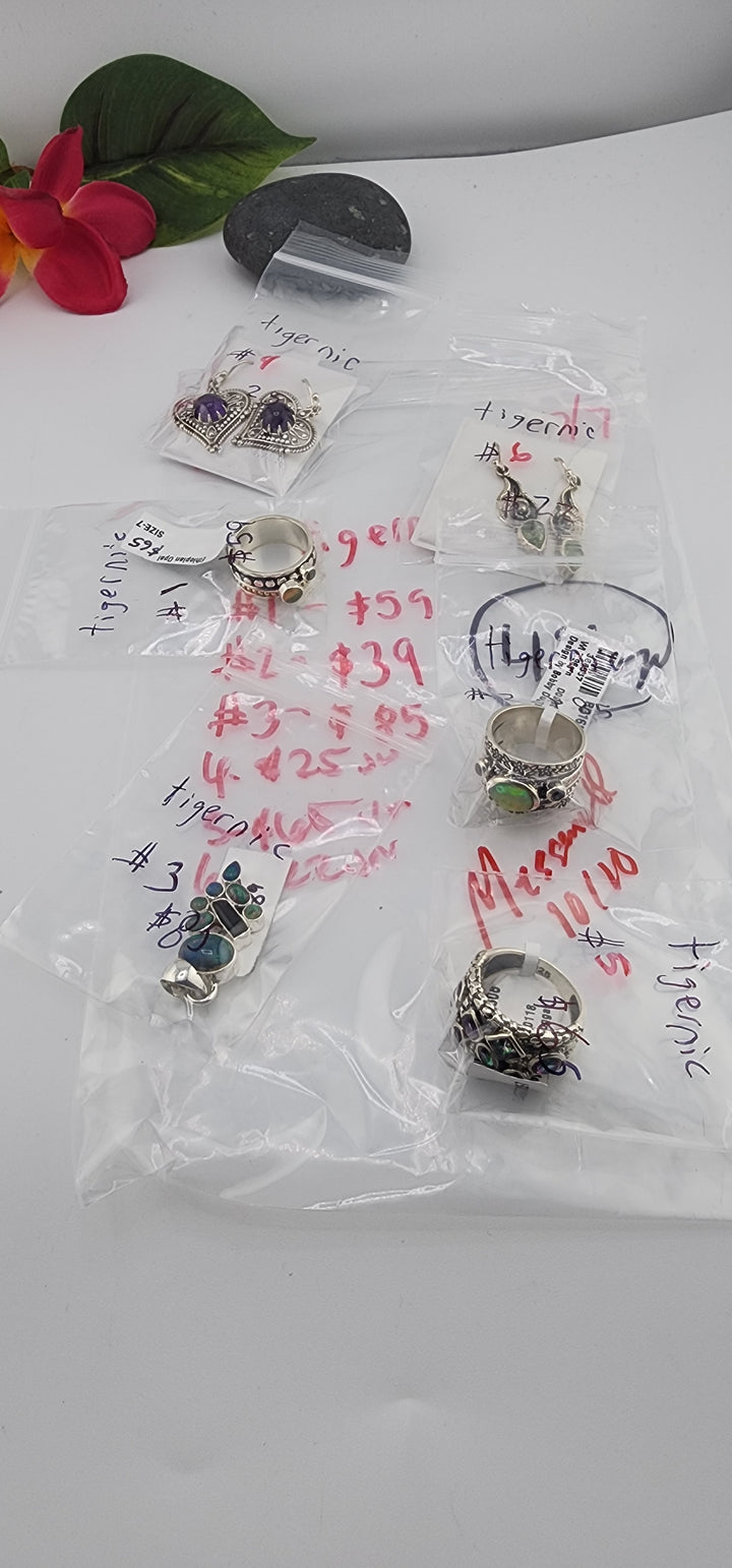 AM SHOW 48HR RESERVED FOR: tigernic - 10/7/2025 FL tiktok Live Show - 6 Sterling Silver Items