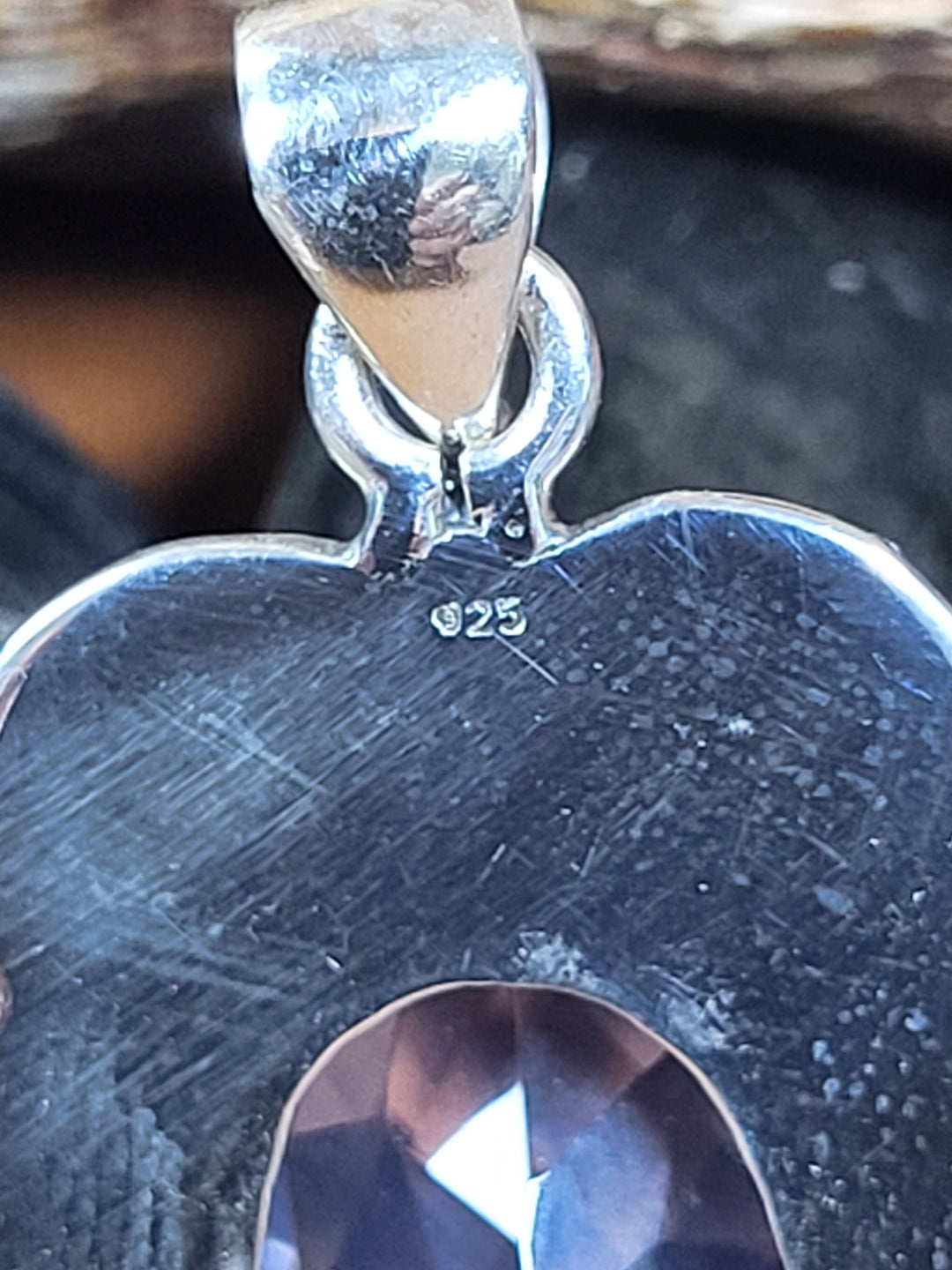 Natural Lavender Quartz 925 Sterling Silver Rose Cut Pendant - 1 1/2"