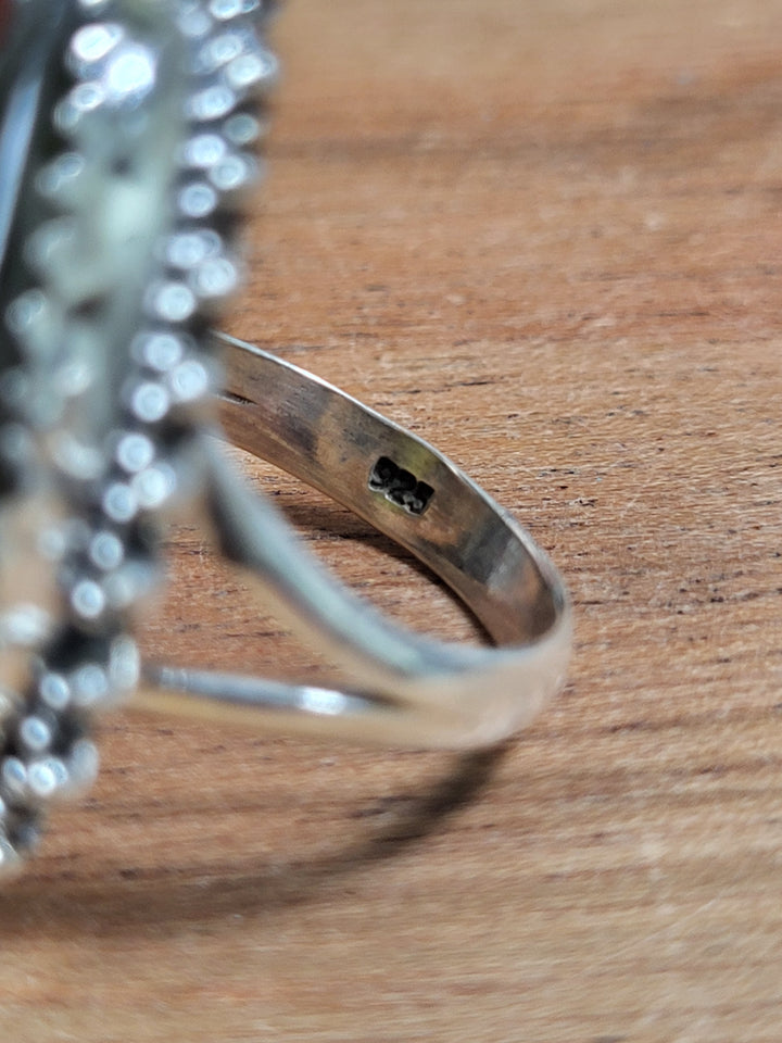 Natural Labradorite Ring 925 Sterling Silver Size 5
