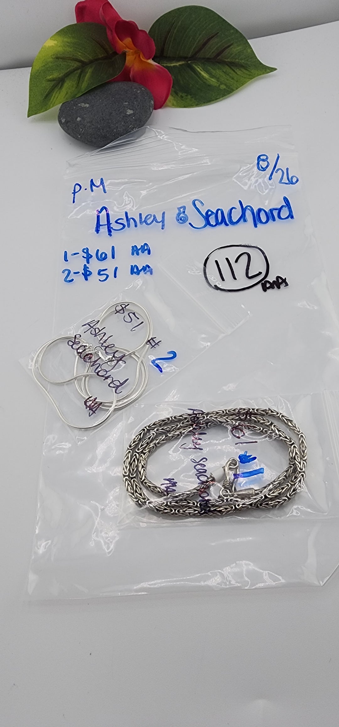 PM SHOW 48HR - RESERVED FOR: Ashley 💍 Seachord - 8/26/2025 FL tiktok Live Show - 2 Sterling Silver Items