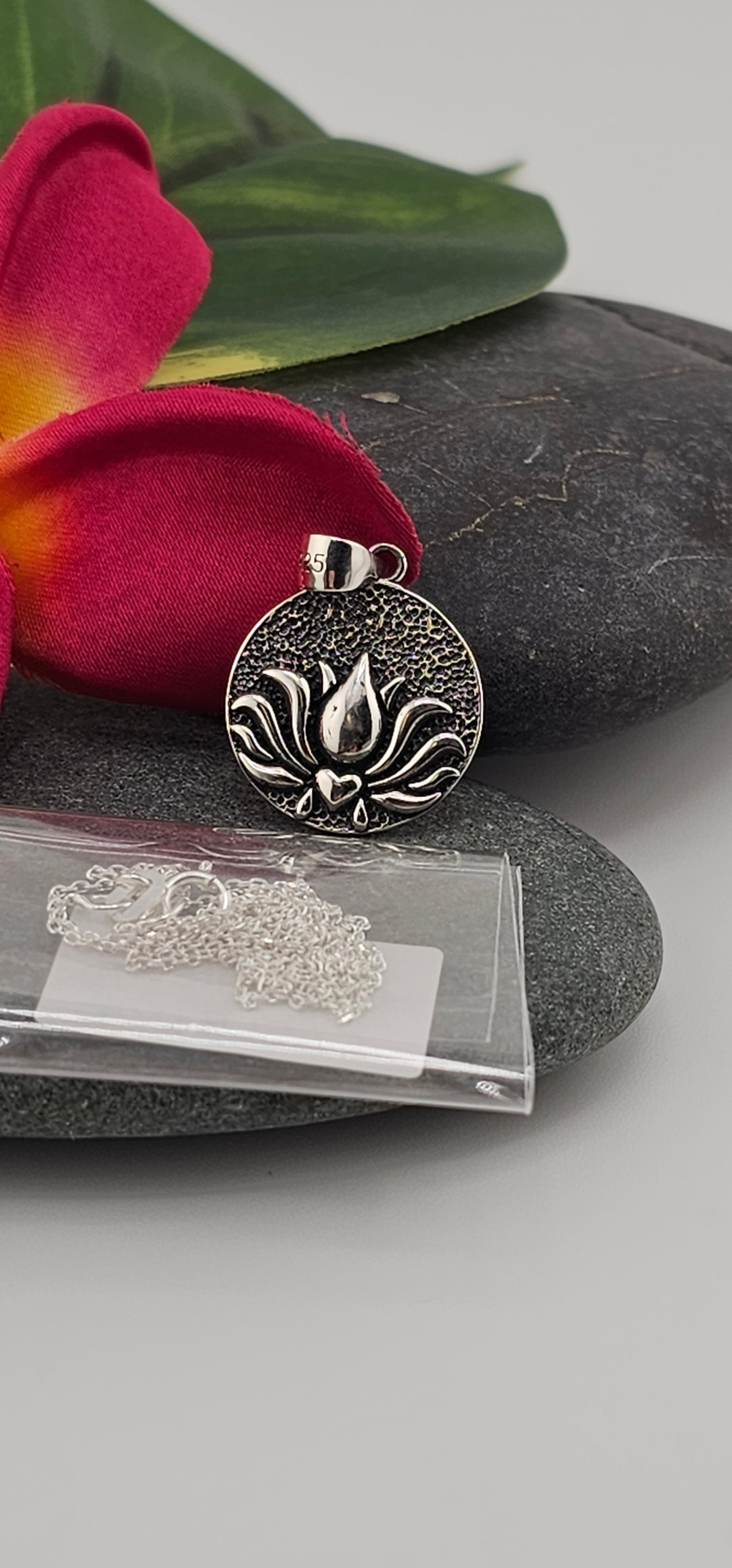 Lotus Necklace w/Cable Chain