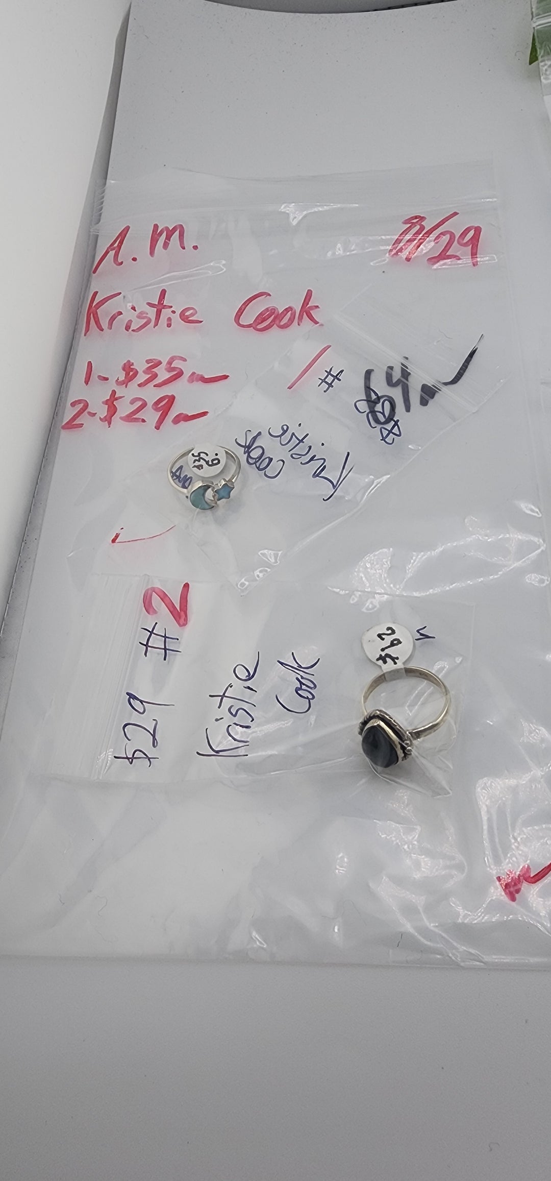 AM SHOW 48HR - RESERVED FOR: Kristie Cook - 8/29/2025 FL tiktok Live Show - 2 Sterling Silver Items