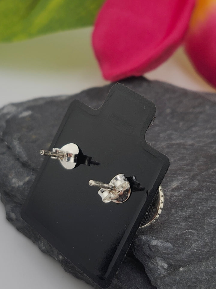 Orange Spiny Oyster Oval Stud Earrings