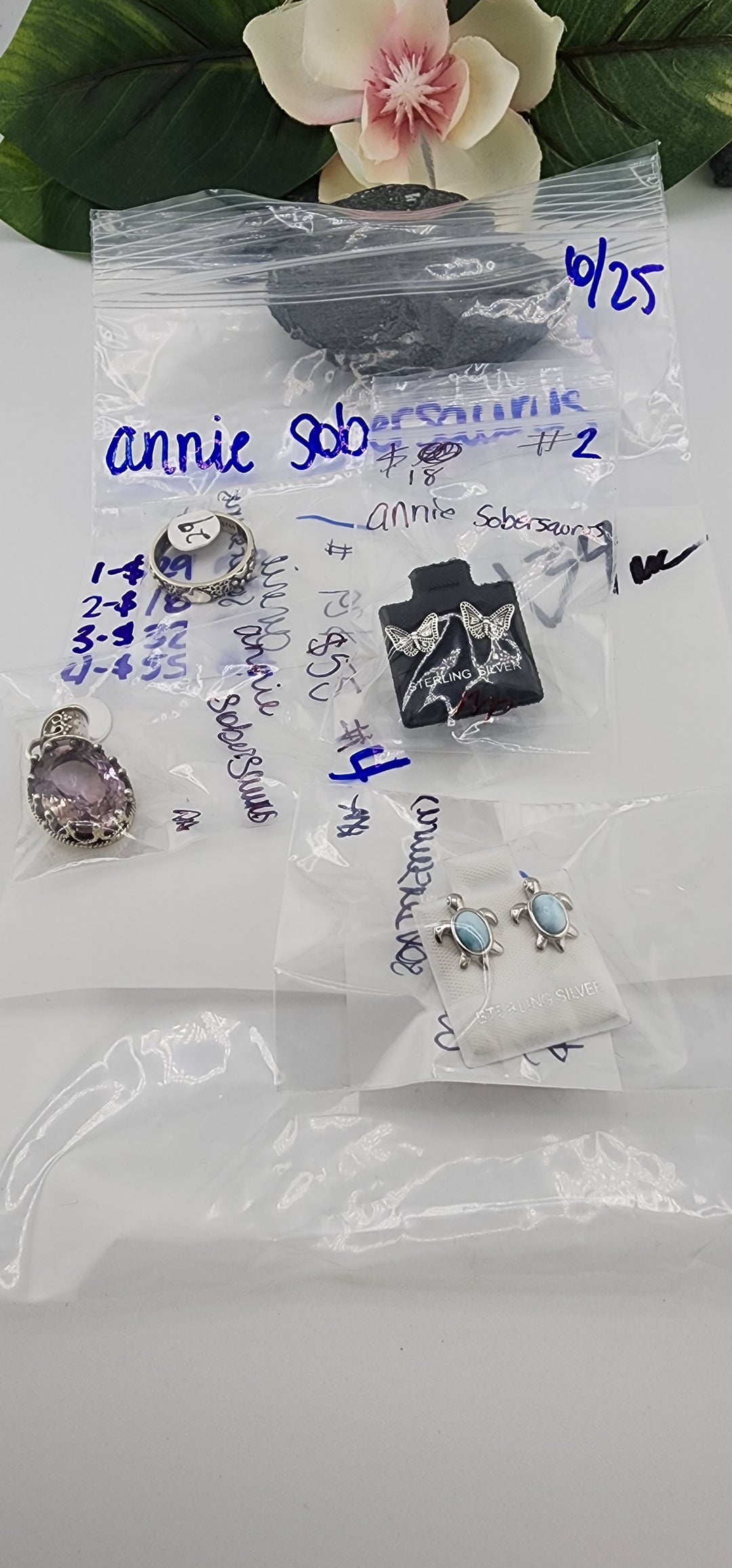 RESERVED FOR: annie sobersaurus - 6/25/2025 tiktok Reservation Live Show - 4 Sterling Silver Items