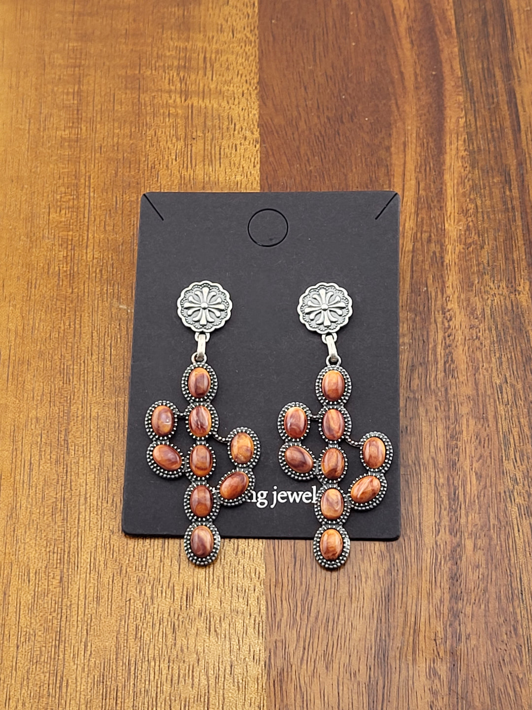 925 Sterling Silver southwest Spiny Oyster Cactus Post Back Earrings