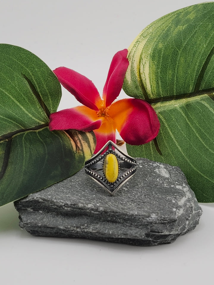 Oxidized Marquee Bumblebee Jasper Ring Size 8.25