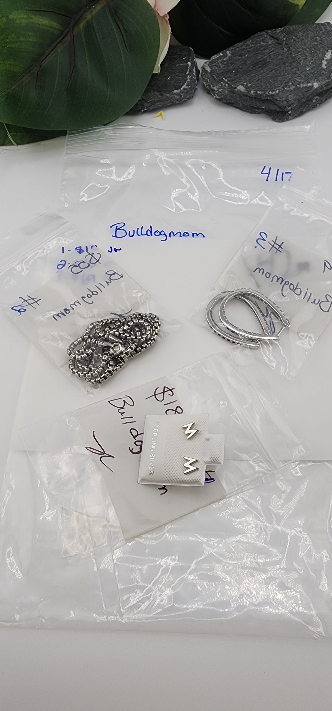 RESERVED FOR:  Bulldogmom- 4/17/2025 tiktok Live Show - 3 Sterling Silver Items