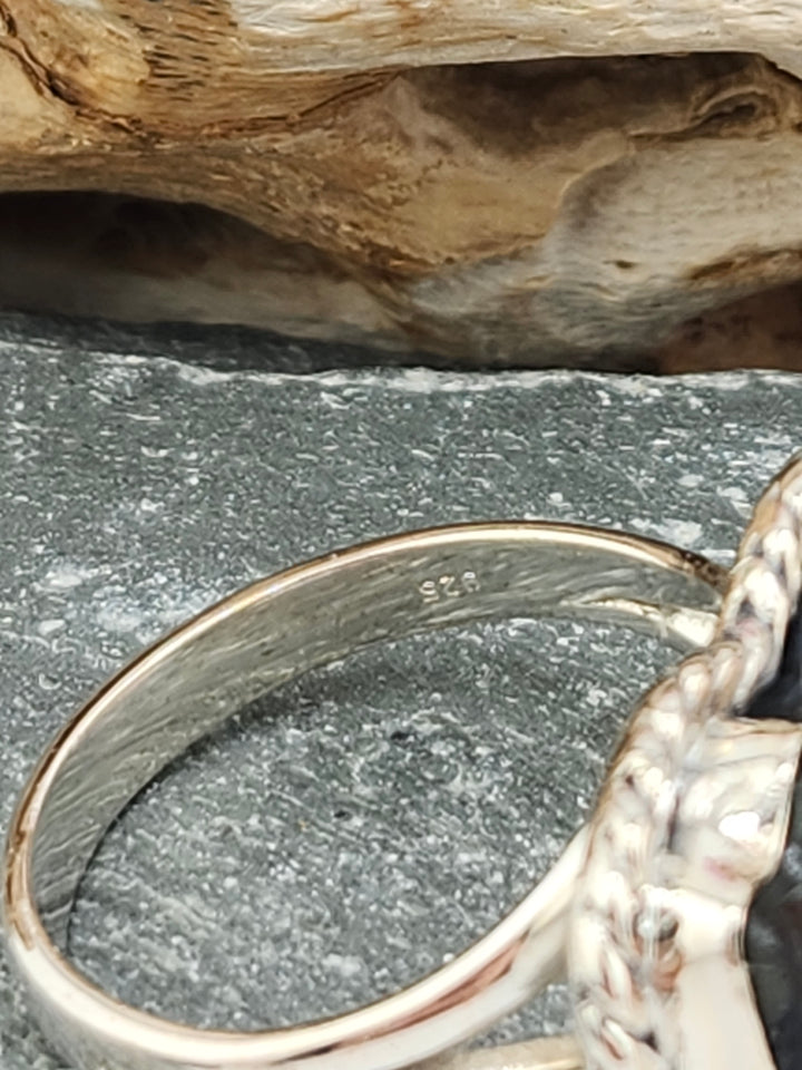 Blue Labradorite Bat Ring Size 10