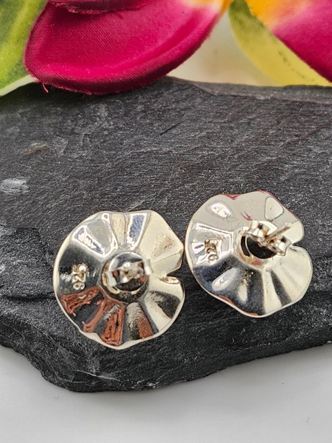 Labradorite Flower & 925 Sterling Silver Stud Earrings