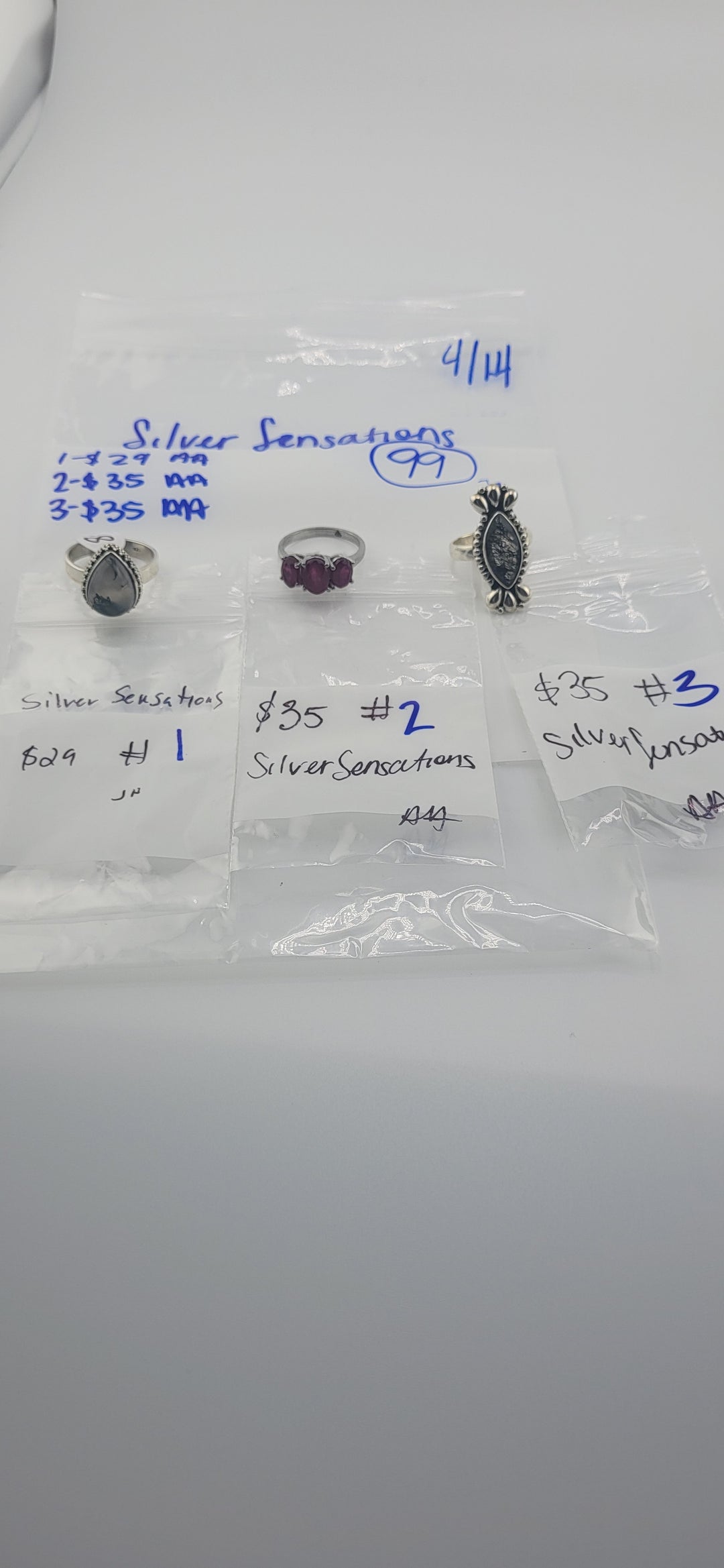 RESERVED FOR: Silver Sensations- 4/14/2025 tiktok Live Show -3  Sterling Silver Items