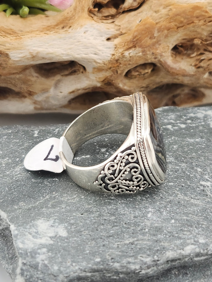 Natural Abalone Signet Ring