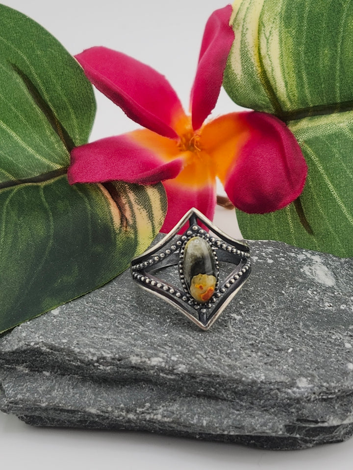 Oxidized Marquee Bumblebee Jasper Ring Size 9