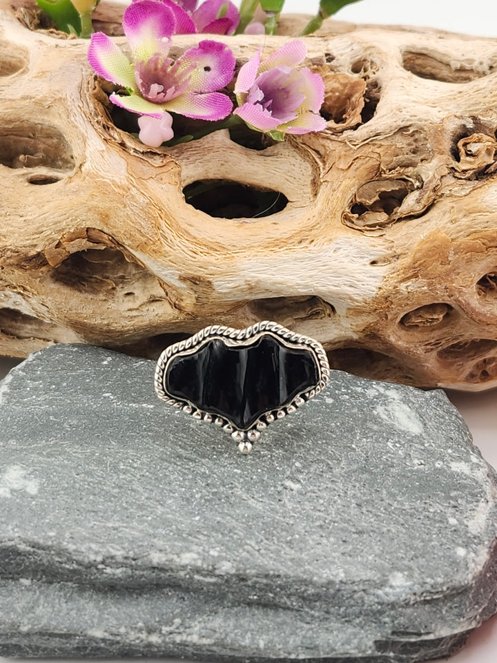Black Onyx Bat Ring Size 5