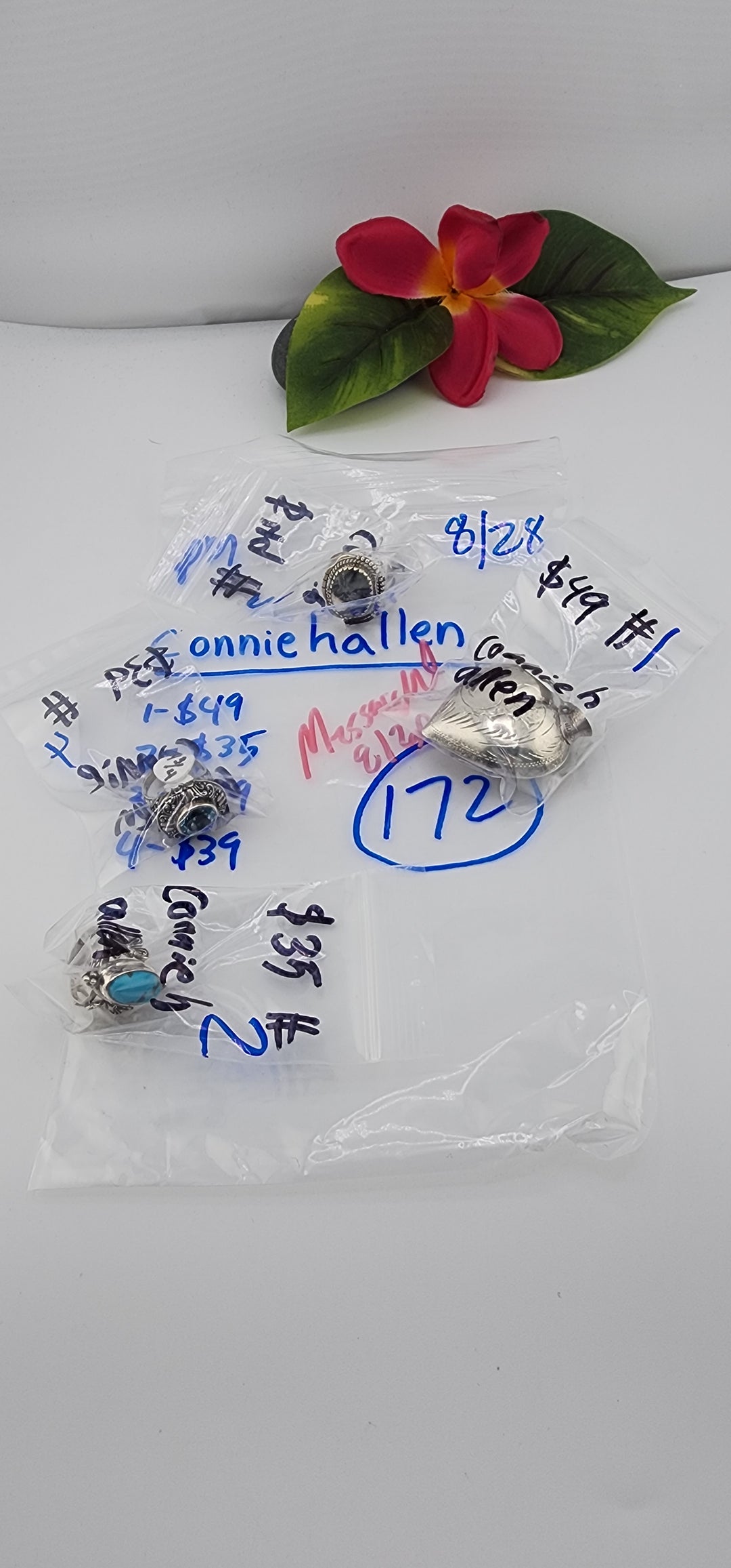 PM SHOW 48HR - RESERVED FOR: conniehallen - 8/28/2025 FL tiktok Live Show - 4 Sterling Silver Items