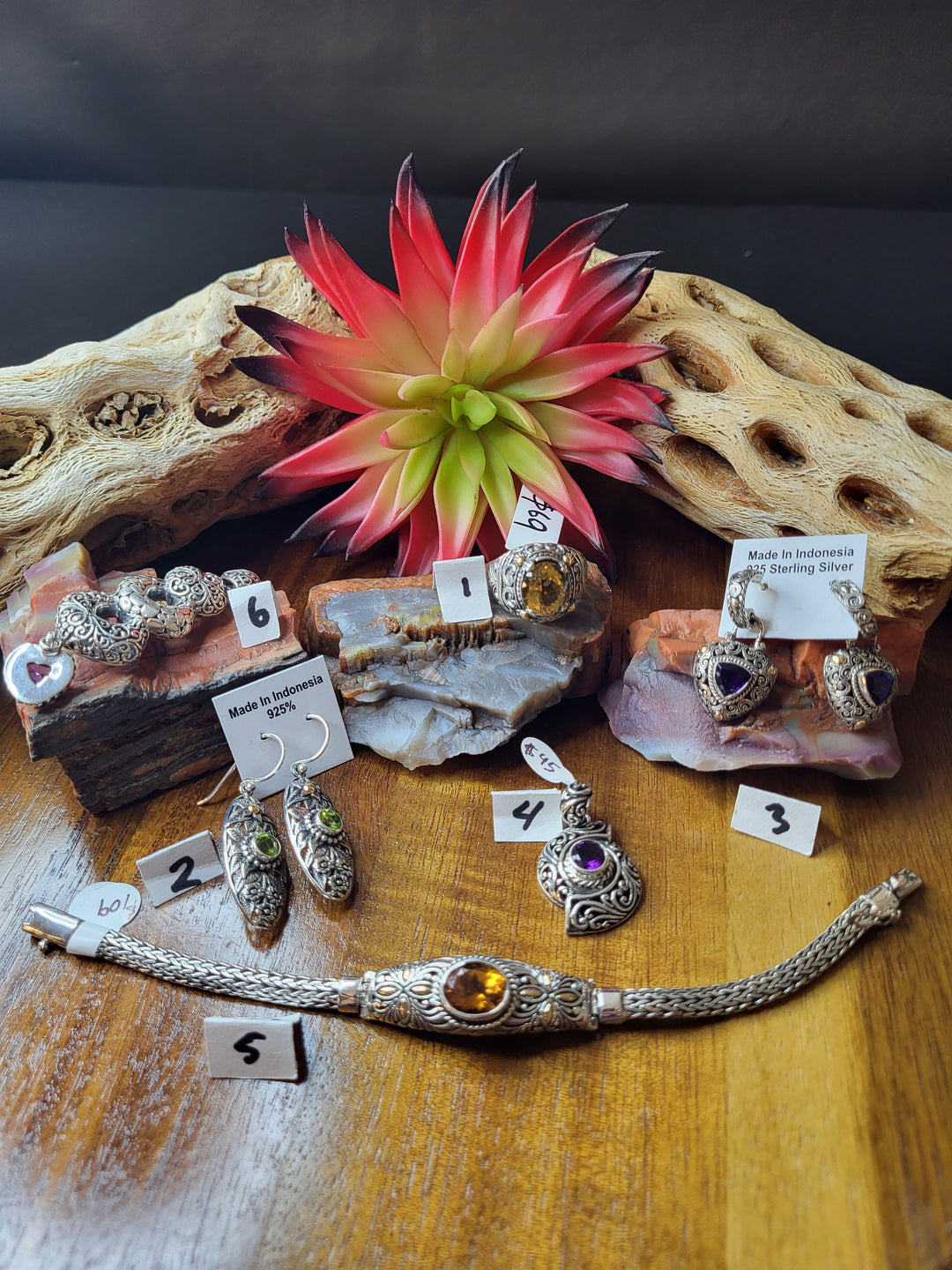 RESERVED FOR: Golden Empress 7/31/24- 5 Sterling Silver Items