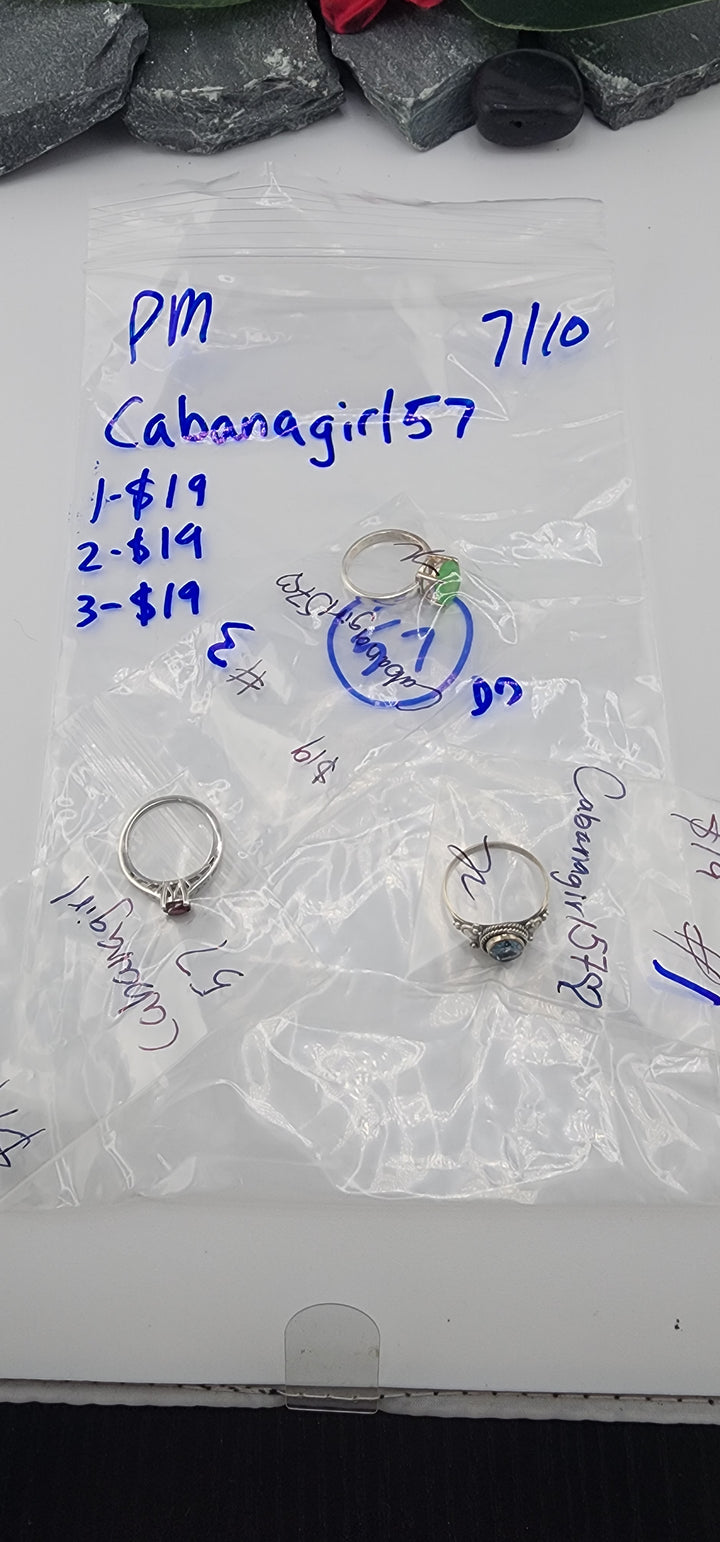 PM SHOW 48HR - RESERVED FOR: Cabanagirl57 - 7/10/2025 FL tiktok Live Show - 3 Sterling Silver Items
