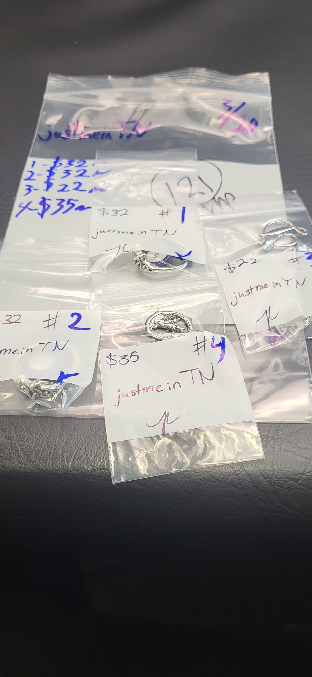 RESERVED FOR: justmeinTN - 3/20/2025 Live Show - 4 Sterling Silver Items