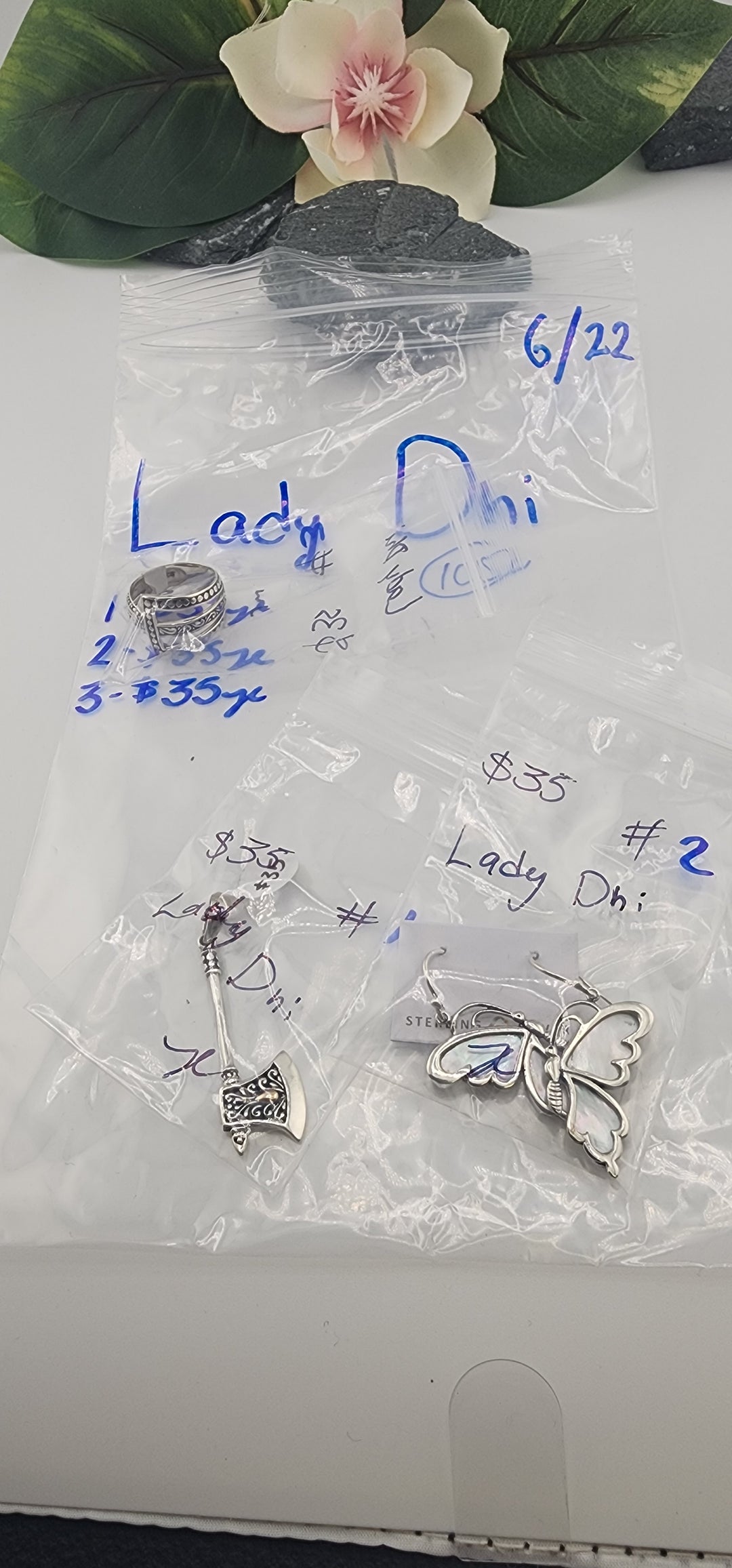 RESERVED FOR: Lady Dhi - 6/22/2025 tiktok Reservation Live Show -3 Sterling Silver Items