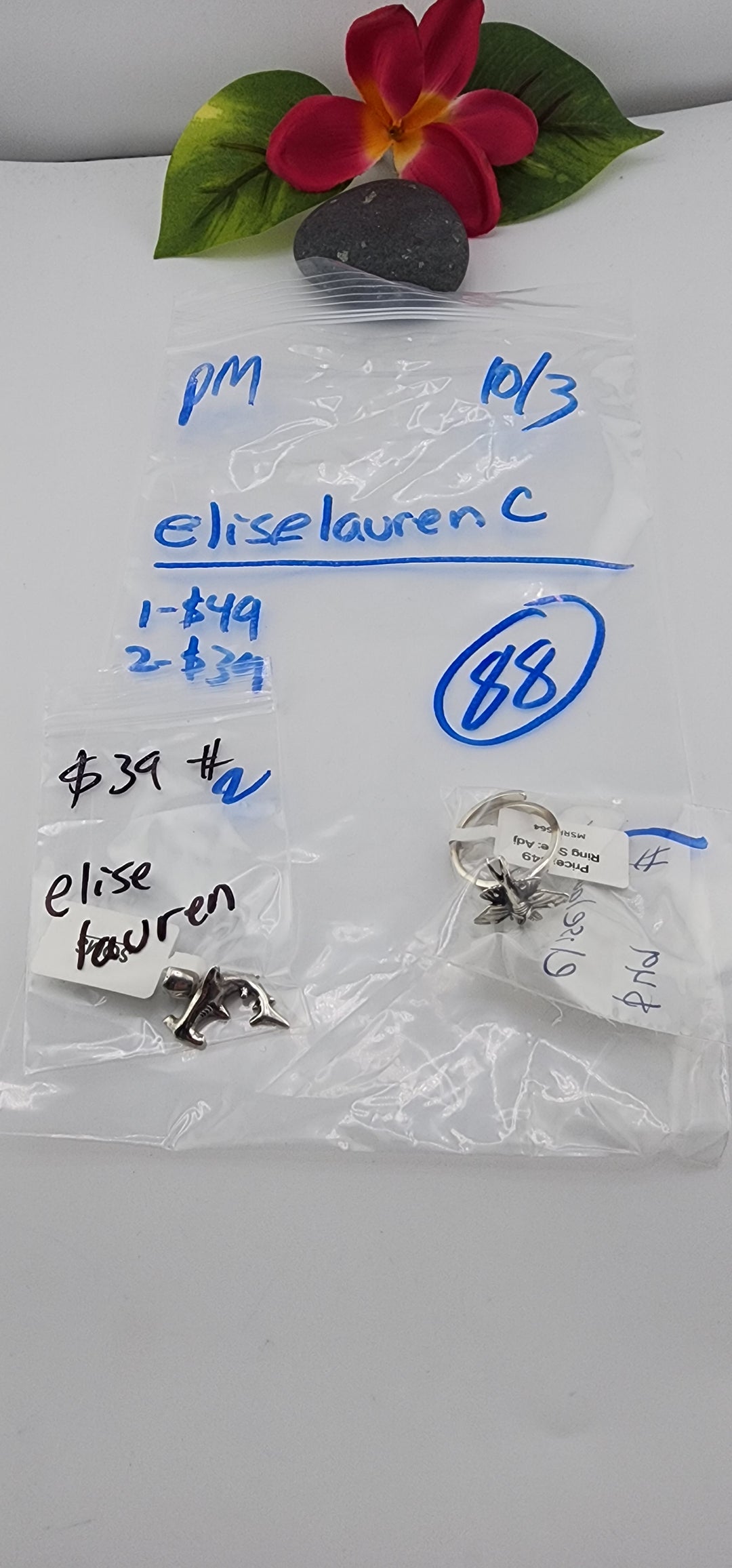 PM SHOW 48HR - RESERVED FOR: eliselaurenc - 10/3/2025 FL tiktok Live Show - 2 Sterling Silver Items