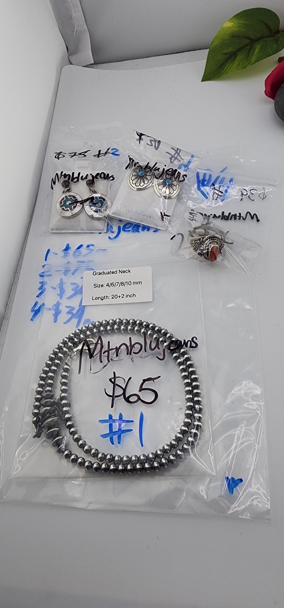 PM SHOW 48HR - RESERVED FOR: Mtnblujeans - 10/4/2025 FL tiktok Live Show - 4 Sterling Silver Items