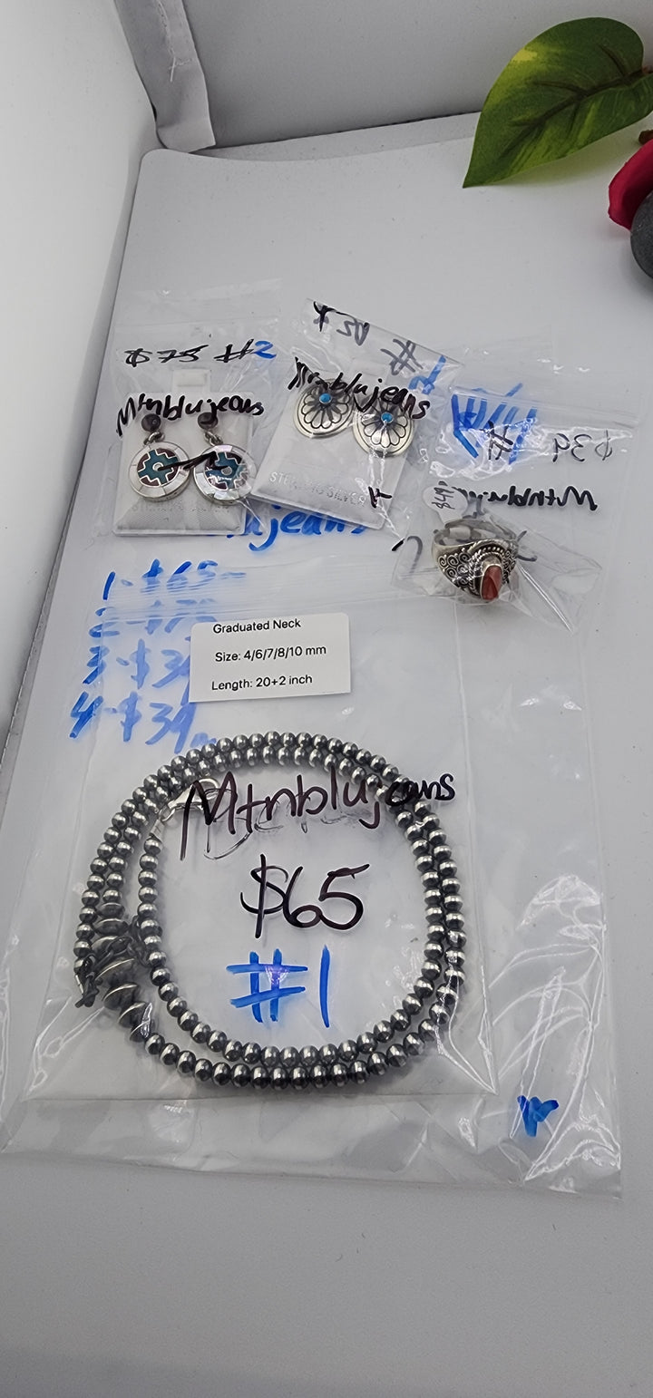 PM SHOW 48HR - RESERVED FOR: Mtnblujeans - 10/4/2025 FL tiktok Live Show - 4 Sterling Silver Items