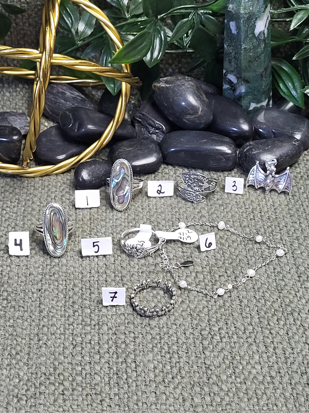 RESERVED FOR: Cassandra taber 8/23/24- 7 Sterling Silver Items