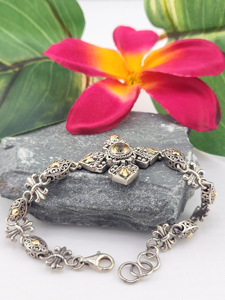 Citrine & 18k accented Bali Bracelet
