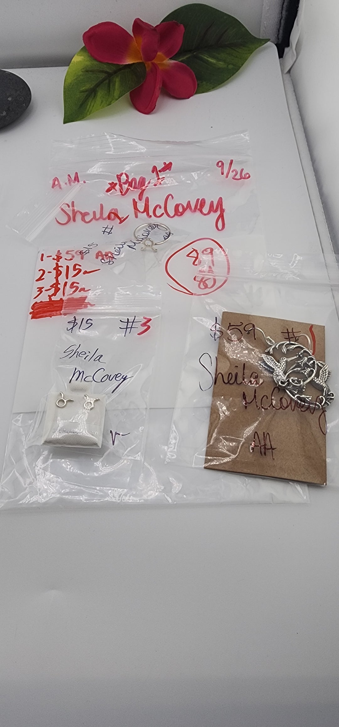 AM SHOW 48HR RESERVED FOR: Sheila McCovey *BAG 1* - 9/26/2025 FL tiktok Live Show - 3 Sterling Silver Items
