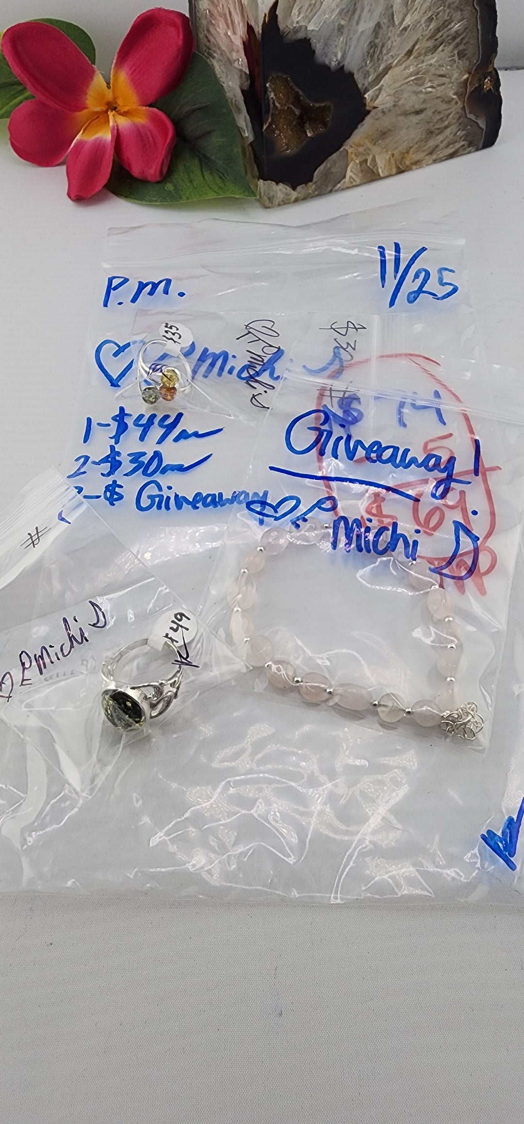 PM SHOW 48HR - RESERVED FOR: 🖤🗝️Michi🌙 - 11/25/2025 tiktok Live Show - 3 Sterling Silver Items