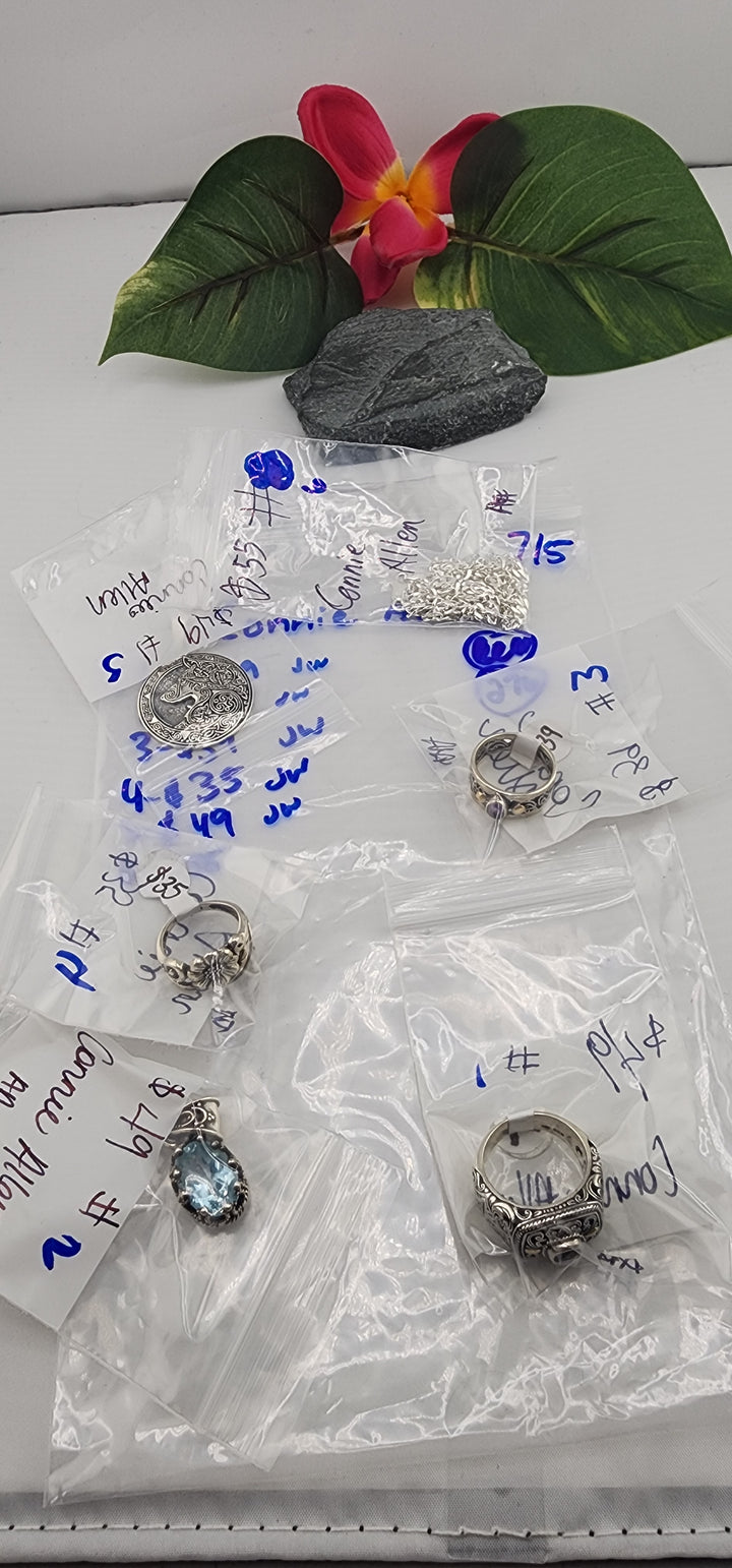 48HR - RESERVED FOR:  Connie Allen- 7/5/2025 FL tiktok Live Show - 6 Sterling Silver Items