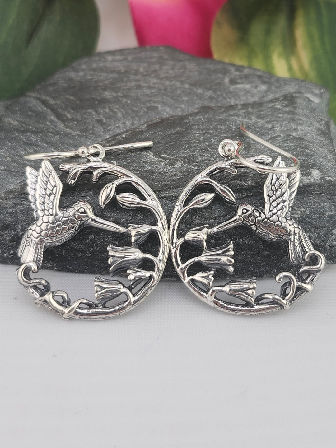 Designer SOMS 925 Sterling Silver Hummingbird Earrings