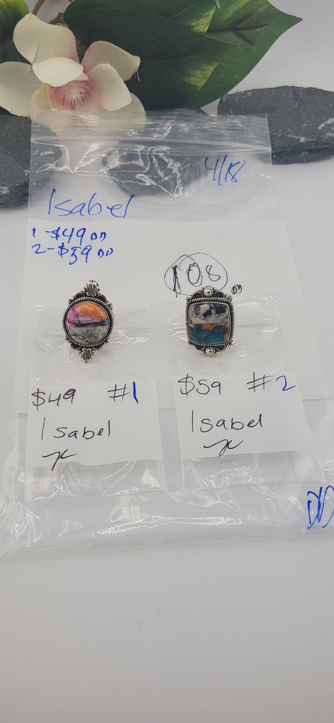 RESERVED FOR:  Isabel - 4/18/2025 tiktok Live Show - 2 Sterling Silver Items